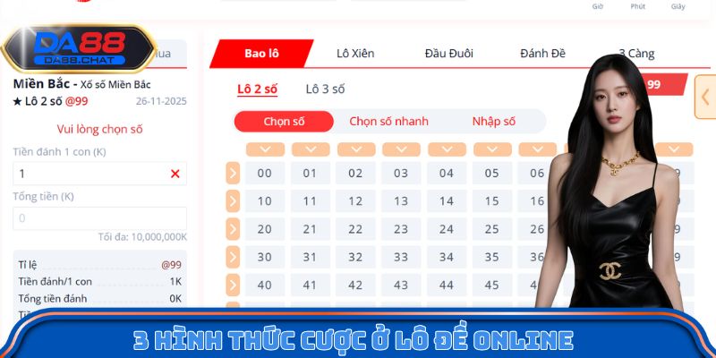 3 hình thức cược ở lô đề online