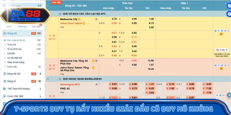 T-Sports quy tụ rất nhiều giải đấu có quy mô khủng